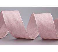Nastro decorativo Oliver in tessuto con bordi in filo metallico, effetto lino, per matrimonio o battesimo, colore: rosa antico (107), 3 m x 40 mm