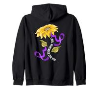 Nastro della Squadra di Supporto per la consapevolezza dell'Alzheimer di Girasole Felpa con Cappuccio