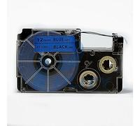 Nastro di alta qualità compatibile con etichette Casio EZ-Label Printer Tape12mm 1/2''x26ft Nero su blu.