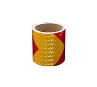 Nastro di avvertimento, nastro riflettente, Nastro adesivo riflettente in PVC 10 cm x 3 m multicolore(Red Yellow)