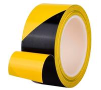 Nastro di avvertimento nero e giallo, larghezza 20-50 mm, lunghezza 33 m, materiale PVC, confezione da 2 (40 mm), ideale per segnalazioni di sicurezza, edilizia e aree pericolose