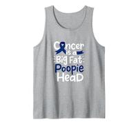 Nastro di consapevolezza del Cancro del Colon Blu Scuro Poopie Testa chemio Canotta