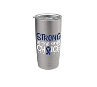 Nastro di consapevolezza del cancro del colon blu scuro Survivor combattere Chemo Bicchiere termico in acciaio inox doppia parete