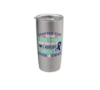 Nastro di consapevolezza del cancro del colon Chemo blu scuro combattente Bicchiere termico in acciaio inox doppia parete