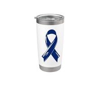 Nastro di consapevolezza del cancro del colon Chemo da combattente blu scuro Bicchiere termico in acciaio inox doppia parete