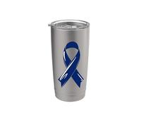 Nastro di consapevolezza del cancro del colon Chemo da combattente blu scuro Bicchiere termico in acciaio inox doppia parete