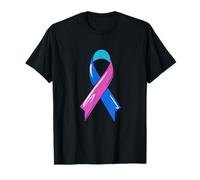 Nastro di consapevolezza del Cancro della tiroide Blu Rosa Teal Fighter Chemo Maglietta