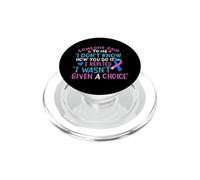 Nastro di consapevolezza del cancro della tiroide Blu Rosa Teal Fighter Chemo PopSockets PopGrip per MagSafe