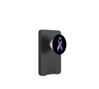 Nastro di consapevolezza del cancro della tiroide Blu Rosa Teal Fighter Chemo PopSockets PopWallet per MagSafe