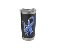 Nastro di consapevolezza del cancro esofageo Blue Fighter Chemo Bicchiere termico in acciaio inox doppia parete