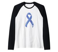 Nastro di consapevolezza del Cancro esofageo Blue Survivor Lotta Chemo Maglia con Maniche Raglan