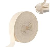 Nastro di Cotone, 5cm x 50m / 1,96in x 164 Foot Twill di Nastro di Cotone Piatto A Spina, Nastro Beige per Cucire, Nastro per Cucire di Cotone, Nastro per Cucire Pieghevole, Convient pour la Main