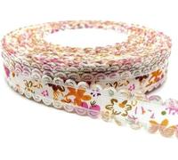 Nastro di cotone da 5 metri da 18 mm Nastri di cotone stampati fatti a mano per decorazioni natalizie Tessuto da cucito fai-da-te-14