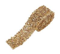 Nastro di di 1 Yard Rotolo di Maglia del Diamante di 30mm Rotolo per Abiti Ballo Cinturaclip Capelli Applique della Cintura Decorazione del Partito 1 Yard(Fondo in Oro