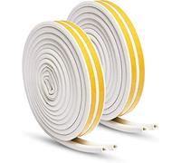 Nastro di Esclusione Della Corrente D'aria per la Finestra Della porta Nastro di Schiuma Autoadesivo Striscia di Isolamento Striscia Meteo 9mm X 6mm X 5M, 4 Guarnizioni Totale 20M, Bianco