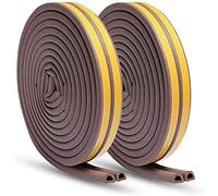 Nastro di Esclusione Della Corrente D'aria per la Finestra Della porta Nastro di Schiuma Autoadesivo Striscia di Isolamento Striscia Meteo 9mm X 6mm X 5M, 4 Guarnizioni Totale 20M, Marrone