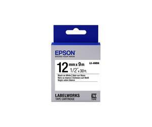 Nastro di etichette EPSON LK-4WBN - Nero su bianco - Trasferimento termico - Rullo (1,2 cm x 9 m)