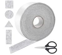 Nastro di feltro autoadesivo, 10 m x 5 cm x 1 mm, rotolo di feltro autoadesivo con forbici per feltrini per mobili, protezione del pavimento, strisce di feltro autoadesive, grigio per finestre