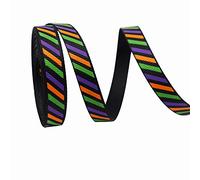 Nastro di filo artigianale, Nastri con bordo rinforzato for Halloween, 100 iarde, 3/8-7/8″, confezione regalo a tema Halloween(I,100yard)