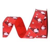 Nastro di filo artigianale, Nastri natalizi Nastri rossi e verdi Nastri for confezioni regalo Artigianato Festività Stampato(Red)