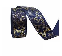 Nastro di filo artigianale, Nastro natalizio in raso da 10-50 iarde, nastri natalizi for confezioni regalo, scena festiva(G,10yard)