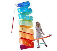 Nastro di ginnastica ritmica | Banda di danza artistica con bastone, lunghezza 6,56 piedi, schema cardiaco, accessorio per l'allenamento, performance e hobby creativi per i bambini