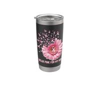 Nastro di girasole che indosso rosa per il mio cancro al seno Mimi Bicchiere termico in acciaio inox doppia parete