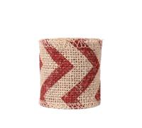 nastro di lino naturale, Nastro di iuta, larghezza 6 cm, rotolo da 2 m, multicolore(Crimson)