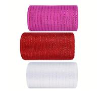 Nastro di maglia di San Valentino per decorazioni per feste Accessori decorativi per ghirlande per porte colorate Decorazione a rete nastro per imballaggio regalo