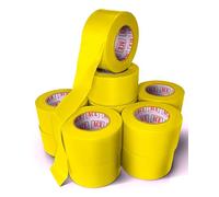 Nastro di marcatura giallo, 12 pezzi, non adesivo, larghezza 3,8 cm, lunghezza 150 m, lunghezza 2 mm, per alberi, nastro di misurazione, nastro di arresto o bandiere