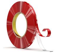 Nastro di montaggio 3M 4910F biadesivo - trasparente, consente l'unione di materiali trasparenti con uno strato adesivo praticamente invisibile - 10 mm x 9,6 m, Trasparente, 1,0 mm