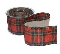 Nastro di Natale CANVAS LAME' SCOZZESE 70 mm x 10 metri Colore ROSSO 14XU