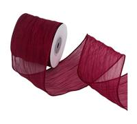 Nastro di Natale increspato con filo metallico, 6,3 cm, per puntale per albero, fiocchi, ghirlande, confezioni regalo, decorazioni per matrimoni, lunghezza 9,1 m, rosa, champagne, oro, bordeaux