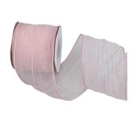 Nastro di Natale increspato con filo metallico, 6,3 cm, per puntale per albero, fiocchi, ghirlande, confezioni regalo, decorazioni per matrimoni, lunghezza 9,1 m, colore: rosa, champagne, oro