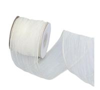 Nastro di Natale increspato con filo metallico, 6,3 cm, per puntale per albero, fiocchi, ghirlande, confezioni regalo, decorazioni per matrimoni, lunghezza 9,1 m, rosa, champagne, oro, bordeaux