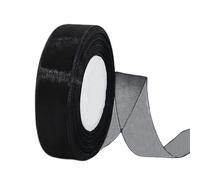 Nastro di Organza,2 cm x 45 m Nero Rotolo di Nastro di Organza,Nastro Trasparente per Confezioni Regalo,Decorazioni per Matrimoni,Fiocchi,Accessori per Capelli,Artigianato Fai da Te Fatto a Mano
