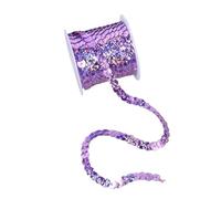 Nastro di paillettes, Borse for accessori in tessuto artigianale multicolore con finiture in paillettes 5M 6mm(Light Purple)