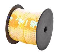 Nastro di paillettes, Nastro con paillettes sciolte circolari in PVC, larghezza 6 mm, multicolore, 5-100 iarde(Yellow,100Yards)
