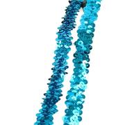 Nastro di paillettes, Pizzo elastico con paillettes metalliche Multicolor 2 cm 5 m 10 25 for abito da ballo fai te(Lake Blue2,2cm-5Meters)