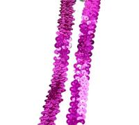 Nastro di paillettes, Pizzo elastico con paillettes metalliche Multicolor 2 cm 5 m 10 25 for abito da ballo fai te(Rose Red,2cm-25Meters)