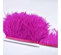 Nastro di piume di struzzo naturale, 8-10 cm, 2 m, per matrimoni, decorazioni fai da te, per cucire, per feste, abbigliamento, piume, rosso rosa