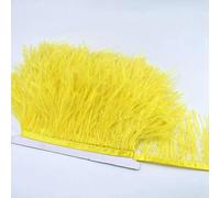 Nastro di piume di struzzo naturale, 8-10 cm, 2 m, per matrimoni, decorazioni fai da te, per cucito, feste, abbigliamento, piume, nastro di pizzo, piume di struzzo, giallo