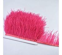 Nastro di piume di struzzo naturale da 8-10 cm, 2 m, bellissime piume da matrimonio, nastri di pizzo, artigianato fai da te, piume per feste, cucito, decorazioni per abbigliamento - rosso anguria