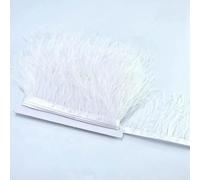 Nastro di piume di struzzo naturale da 8-10 cm, 2 m, bellissime piume da matrimonio, nastri di pizzo, artigianato fai da te, piume per feste, cucito, decorazioni per abbigliamento, bianco