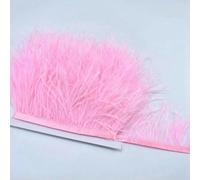 Nastro di piume di struzzo naturale da 8-10 cm, 2 m, bellissime piume da matrimonio, nastri di pizzo, decorazioni fai da te per feste, cucito, abbigliamento - rosa