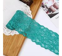 Nastro di pizzo elastico in spandex da 8 cm 5 metri scava fuori pizzo floreale rifilatura artigianale ZFISH per indumenti - Verde scuro