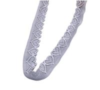 Nastro di pizzo， Nastro elastico in pizzo largo 18 mm, rifiniture a forma di cuore, for decorazioni da cucire(Grijs,5 Yards)