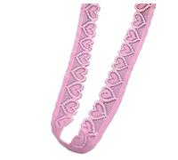 Nastro di pizzo， Nastro elastico in pizzo largo 18 mm, rifiniture a forma di cuore, for decorazioni da cucire(Roze,5 Yards)