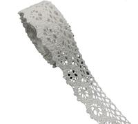 Nastro di pizzo， Pizzo 2 iarde/lotto 25 mm cotone pizzo ricamato tessuto da cucito fai da te artigianato fatto a mano for abbigliamento borsa decorazione matrimonio(White)
