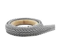 Nastro di pizzo， Pizzo 4 pezzi 10 yards 12 mm nastro di pizzo bianco argento intrecciato fai da te artigianato accessori for cucire(Grijs,5y)
